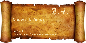 Neuvelt Anna névjegykártya